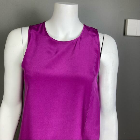 Donna Karan top tunic XS sleeveless silk purple Mod wrap NWT lagenlook - Picture 8 of 15